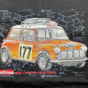 New Short Sleeve Casual Graphic T-Shirt "Mini Cooper" Black, Unisex, Large 22.5"